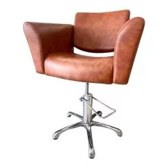 Фото KRM Кресло парикмахерское Barber Chair 043, цвет коричневый - 1