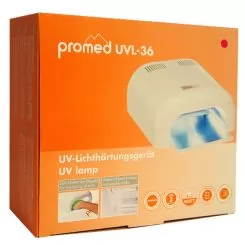 Фото PROMED лампа-сушка UVL-036 УФ для маникюра + таймер 4 лампи 36 Вт червона - 4