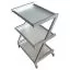 Візок GRANDA, 3 скляні полиці+метал.каркас+кріплення під лампу, сріблястий