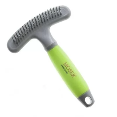 Расческа-грабли c вращ зубцами с ручкой MOSER, силиконавая ручка, 2999-7135