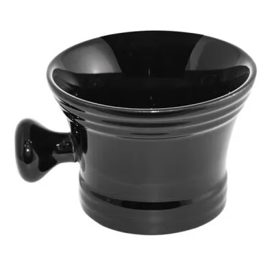 Чаша для піни чорна керамічна з ручкою 