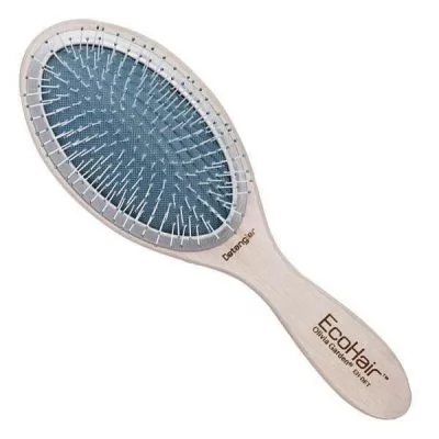 OG Щетка массажная бамбуковая EcoHair Detangler, искусственная щетина для тонких волос,, EH-DET