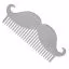Расческа BarberPro нержавеющая сталь в форме усов