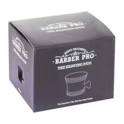 Фото BarberPro чаша для піни чорна керамическая з ручкой "SHAVING MOG" - 2