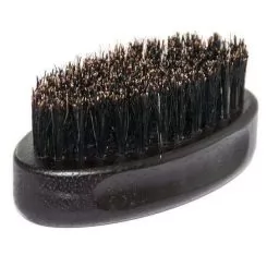 Фото BarberPro щітка для бороды овальна дерев'яна з натуральной щетиной малая - 1