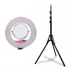 Фото Лампа LED для визажа с креплением под фотоаппарат, моб. телефон, зеркалом, зеркалом-линзой розовая - 3