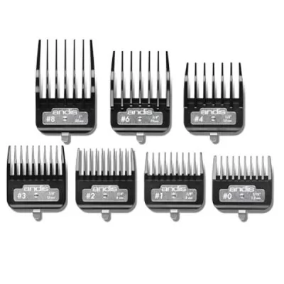 ANDIS комплект насадок 7 шт. BG Series Premium Metal Clip Comb (1,5;3;4;10;12;19;25 мм),AN 33640