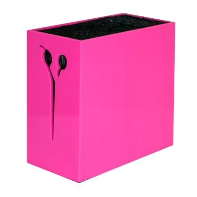 Подставка для ножниц BarberTools со щетиной прямоугольная розовая, 990002-2 ROS