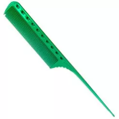 Фото Y.S.PARK гребінець з пластиковим хвостиком і GP технологією L=216 мм, зелений - 1