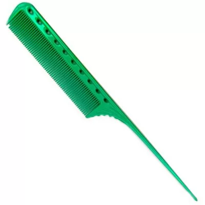 Y.S.PARK гребінець з пластиковим хвостиком і GP технологією L=216 мм, зелений, YS-101 Green