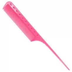 Фото Y.S.PARK гребінець з пластиковим хвостиком і GP технологією L=216 мм, рожевий - 1