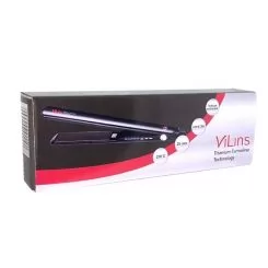 Фото VILINS Вирівнювач для волосся, турмалінові пластини + терморегулятор, чорний - 4