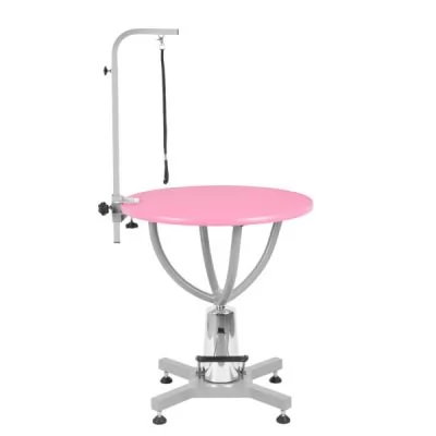 Стол для груминга Shernbao FT-805 круглый, гидравлика, розовый + кронштейн, d70*h71-86 см, FT-805 PINK