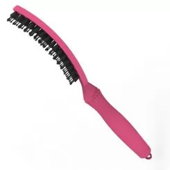 Фото Щетка для укладки Olivia Garden Finger Brush Amour Hot Pink изогнутая комбинированная щетина - 2