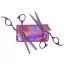 Набор ножниц Olivia Garden Silk Cut ThinkPink 2023 neon purple LE (рабочие SKP5.75 5.75" + филировки SKPT635E 6.00" + чехол лиловый}