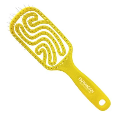 Щітка Farmagan Fingerbrush середня штучна щетина для тонкого волосся колір жовтий, FM20-F00COL110D