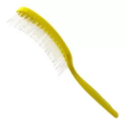 Фото Щетка Farmagan Fingerbrush средняя искусственная щетина для тонких волос цвет желтый - 3