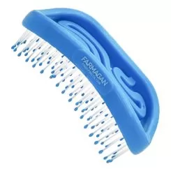 Фото Щетка Farmagan дорожная Fingerbrush большая искусственная щетина для нормальных волос цвет голубой - 3