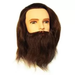 Фото Болванка муж с бородой длина волос 30-35 см плотн 300/см без атива - 1